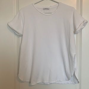 2 FOR $15 SALE 🔥 Zara Side Slit White T-Shirt